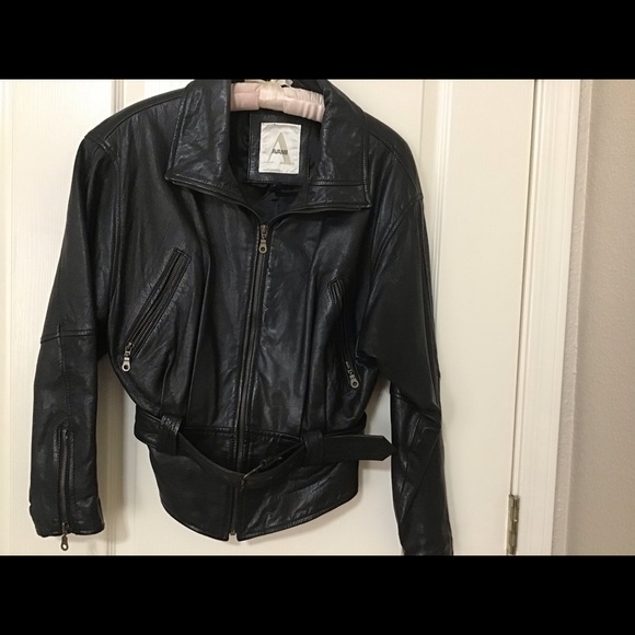 Avanti Jackets & Blazers - Black biker style leather jacket.